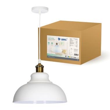 204400069 LAMPARA COLGANTE AKURE E27 Ø290mm BLANCO GSC