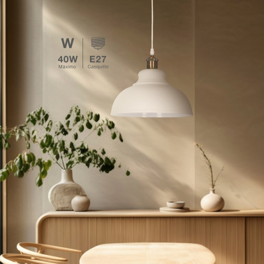 204400069 LAMPARA COLGANTE AKURE E27 Ø290mm BLANCO GSC