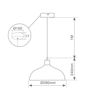 204400069 LAMPARA COLGANTE AKURE E27 Ø290mm BLANCO GSC