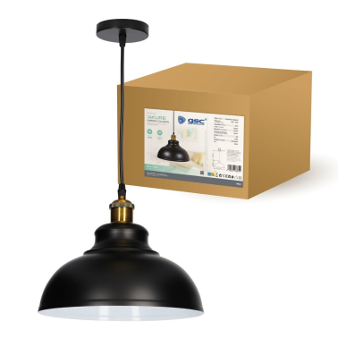 204400070 LAMPARA COLGANTE AKURE E27 Ø290mm NEGRO GSC