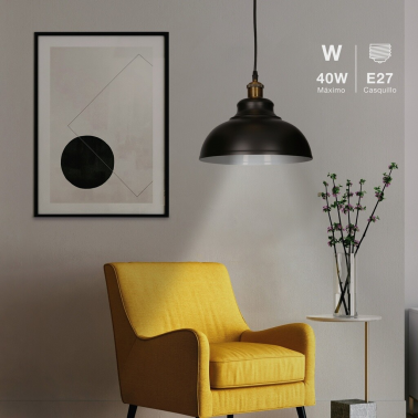 204400070 LAMPARA COLGANTE AKURE E27 Ø290mm NEGRO GSC
