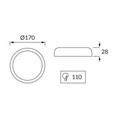 04384 PLAFON LED NASTIA 14W CCT PINO 170mm 1930Lm STRÜHM