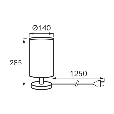 04799 LAMPARA DE SOBREMESA GRIS 1XE14 BELA STRUHM
