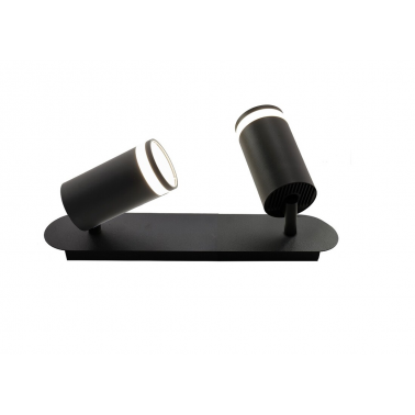 10574 FOCO 2xGU10 ALUMINIO NEGRO 40W DIVO JUERIC