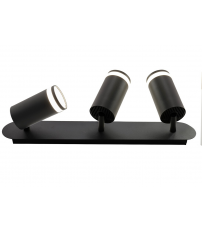 10576 FOCO 3xGU10 ALUMINIO NEGRO 40W DIVO JUERIC