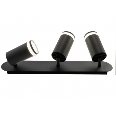 10576 FOCO 3xGU10 ALUMINIO NEGRO 40W DIVO JUERIC