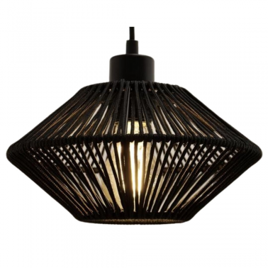 10500 LAMPARA COLGANTE CORDON SEDA NEGRO 240mm E27 40W LAOS JUERIC
