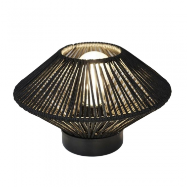 10508 LAMPARA SOBREMESA CORDON SEDA NEGRO 240mm E27 40W LAOS JUERIC