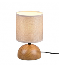 R50351035 LAMPARA SOBREMESA REDONDA 1xE14 IP20 ACABADO MADERA LUCI TRIO