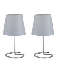 R50272042 LAMPARA SOBREMESA 2u 2xE14 NIQUEL MATE TWIN TRIO