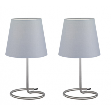 R50272042 LAMPARA SOBREMESA 2u 2xE14 NIQUEL MATE TWIN TRIO