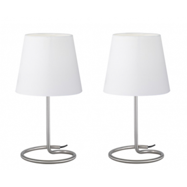 R50272001 LAMPARA SOBREMESA 2u 2xE14 BLANCO TWIN TRIO