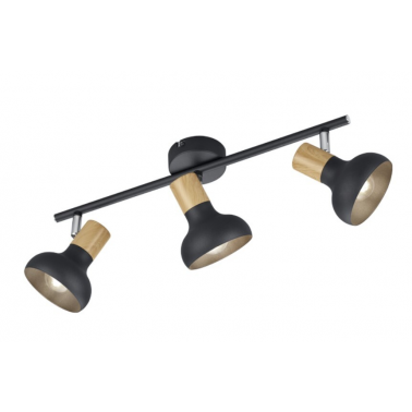 R81523032 REGLETA 3 FOCOS 3xE14 NEGRA LATIKA TRIO