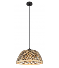 15767H1 LAMPARA COLGANTE 1xE27 LED 15W 230V Ø400mm BAMBU NATURAL NEGRO COLLY GLOBO