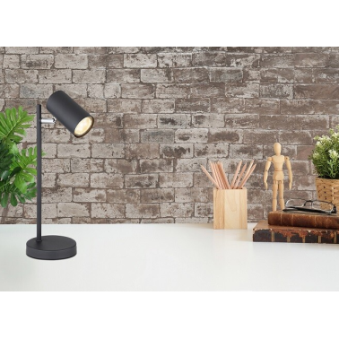 57910TB LAMPARA SOBREMESA LED 1xGU10 230V NEGRA ROBBY GLOBO