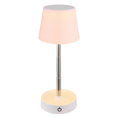 58446W LAMPARA SOBREMESA 1,2W 3000K 30Lm REGULABLE BATERIA BLANCA CARLOS GLOBO