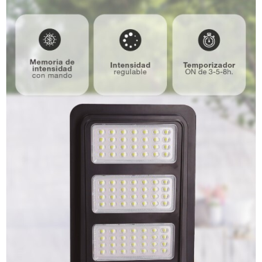 201635015 FAROLA SOLAR LED CON SENSOR 14W 6500K IP65 BUAT GSC