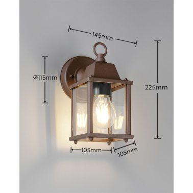 262260124 APLIQUE DE PARED EXTERIOR MIRANDE OXIDO 1xE27 TRIO