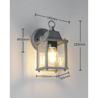 262260142 APLIQUE DE PARED EXTERIOR MIRANDE ANTRACITA 1xE27 TRIO