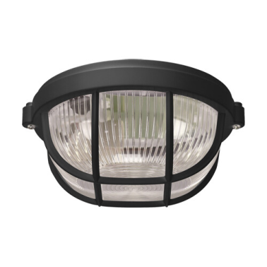04318 APLIQUE EXTERIOR REDONDO 1xE27 SALTO PRO 10 NEGRO STRUHM