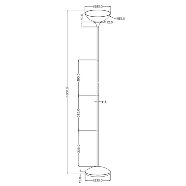 R4302-87 LAMPARA DE PIE DEZWO METALICO E27 180cm