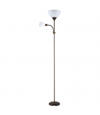 135542002 LAMPARA DE PIE RIGEL E27+E14 C/LECTOR MARRON FABRILAMP