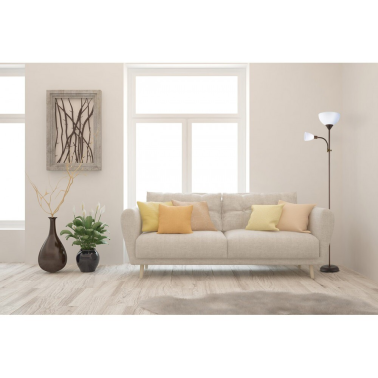 135542002 LAMPARA DE PIE RIGEL E27+E14 C/LECTOR MARRON FABRILAMP