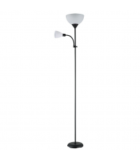135542009 LAMPARA DE PIE RIGEL E27+E14 C/LECTOR NEGRA FABRILAMP
