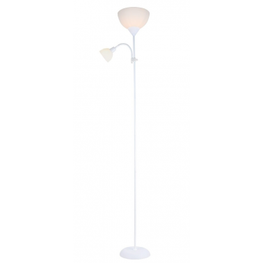 204400045 LÁMPARA DE PIE E27 CON LUZ DE LECTURA E14 1760mm BLANCA NAWIS GSC