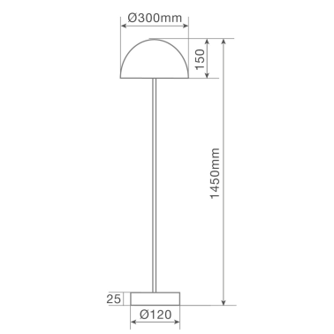 204400044 LÁMPARA DE PIE E27 1450mm GRIS ANTRACITA GOHIRA GSC