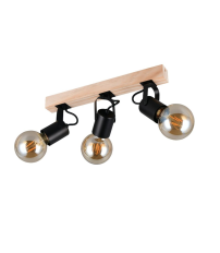 R86663032 REGLETA 3 FOCOS 3xE27 NEGRO LYNAR TRIO