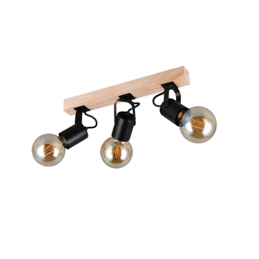 R86663032 REGLETA 3 FOCOS 3xE27 NEGRO LYNAR TRIO