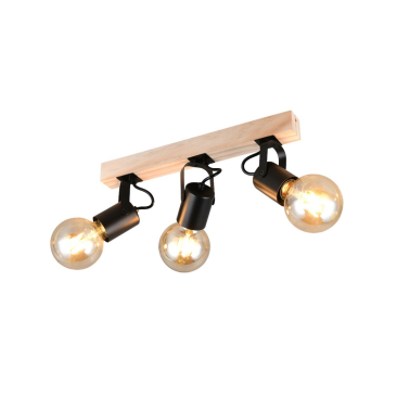 R86663032 REGLETA 3 FOCOS 3xE27 NEGRO LYNAR TRIO