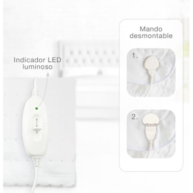 400060005 MANTA ELECTRICA SENCILLA BLANCA 60W 150x80cm VALINE