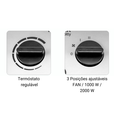 FH-200.016A TERMOVENTILADOR NEGRO 2000W DARK HOTTY HAEGER