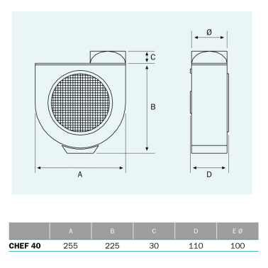 EXTRACTOR COCINA CHEF 40