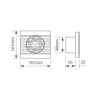 400030000 EXTRACTOR C/SENSOR MOVIMIENTO LAPAI ø100mm 15W