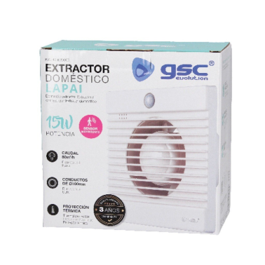 400030000 EXTRACTOR C/SENSOR MOVIMIENTO LAPAI ø100mm 15W