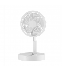 213471001 VENTILADOR PORTATIL SOBREMESA O PIE USB RECARGABLE BLANCO 10W 20ØCM FABRILAMP