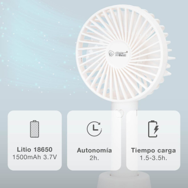 300010023 MINI VENTILADOR DE MANO USB RECARGABLE BLANCO BALU GSC