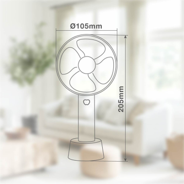 300010023 MINI VENTILADOR DE MANO USB RECARGABLE BLANCO BALU GSC