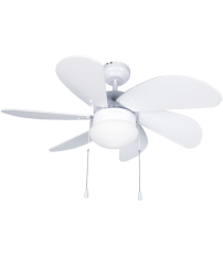 300005075 VENTILADOR TECHO LARDE 2XE27 Ø82 6 ASPAS DC BLANCO GSC