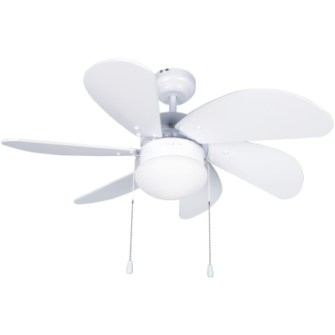 300005075 VENTILADOR TECHO LARDE 2XE27 Ø82 6 ASPAS DC BLANCO GSC