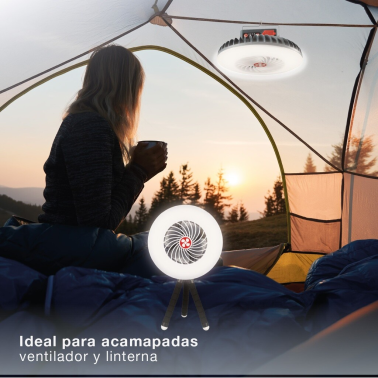 300040005 MINI VENTILADOR SOLAR CON LUZ Y TRIPODE FLEXIBLE TANAMI NIAROS
