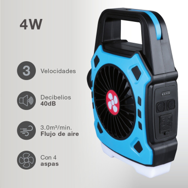 201810004 VENTILADOR DE CAMPING CON LINTERNA LED 180Lm STAWELL NIAROS