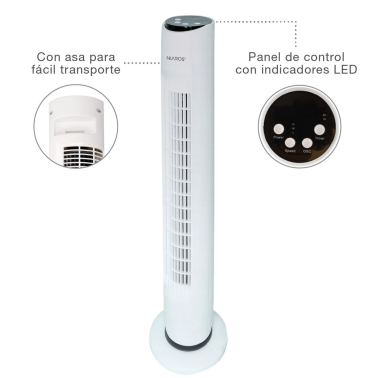 300025003 VENTILADOR DE TORRE CON MANDO 45W BLANCO NANDI NIAROS