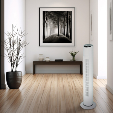 300025003 VENTILADOR DE TORRE CON MANDO 45W BLANCO NANDI NIAROS