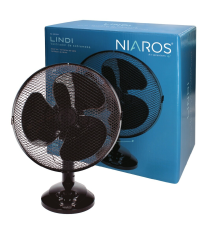 300010017 VENTILADOR SOBREMESA 34cm 40W NEGRO LINDI NIAROS