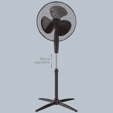 300000027 VENTILADOR DE PIE 43cm 45W NEGRO NAMETIL NIAROS