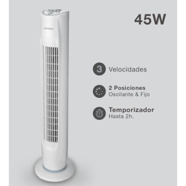 300025000 VENTILADOR DE TORRE OSCILANTE 45W PALOGI NIAROS